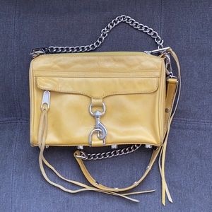Yellow leather Rebecca Minkoff crossbody purse